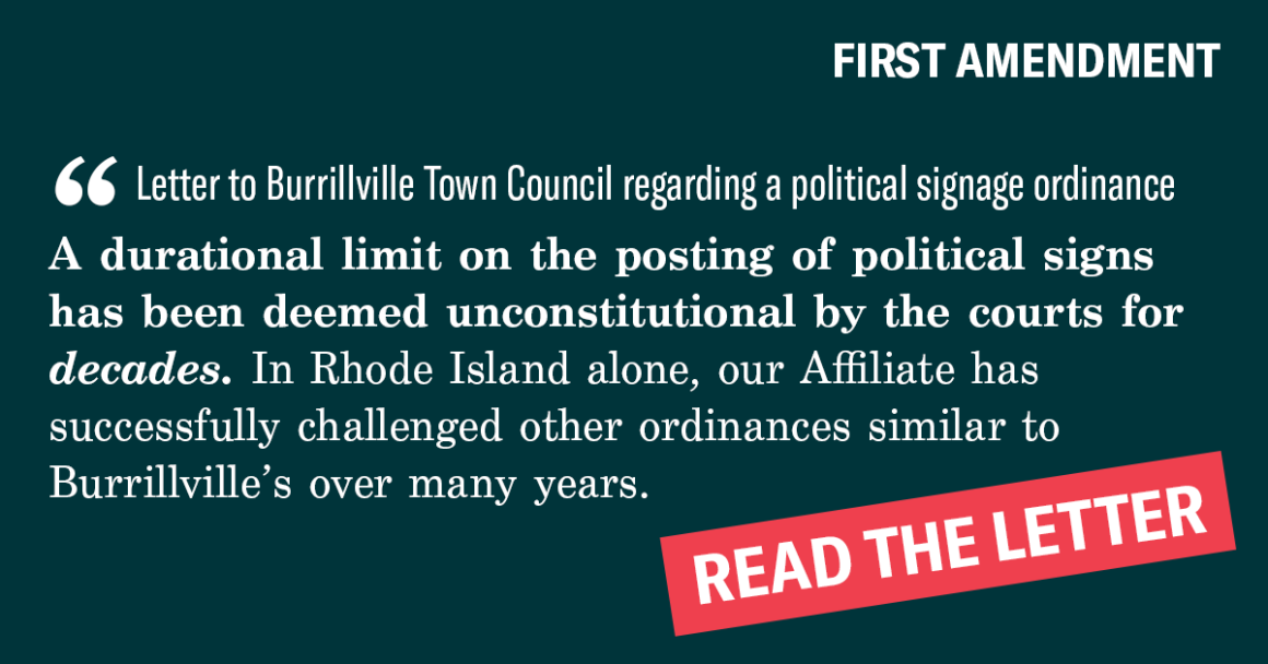 Burrillville Political Signage Ordinance